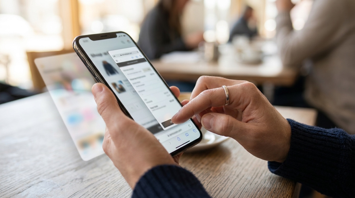 手机用户在购物 App 中点击后,跳转到外部网页结账页面